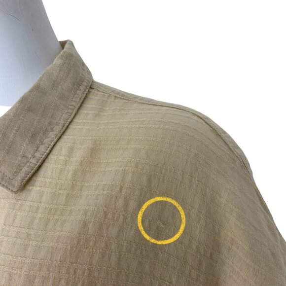 Marine Layer Dana Shirt M Parchment Cream Cap Sleeve Button Front Boxy - Picture 7 of 12